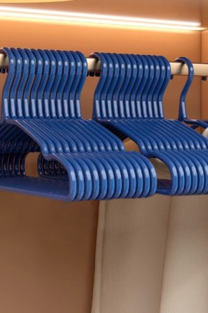 Holyroom-Clothes hangers,Home Plastic Hangers Perfect Space Saving Clothes Hanger - Durable and Strong - Perfect Closet Organizers with Shoulder Grooves (Blue)